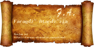 Faragó Atanázia névjegykártya
